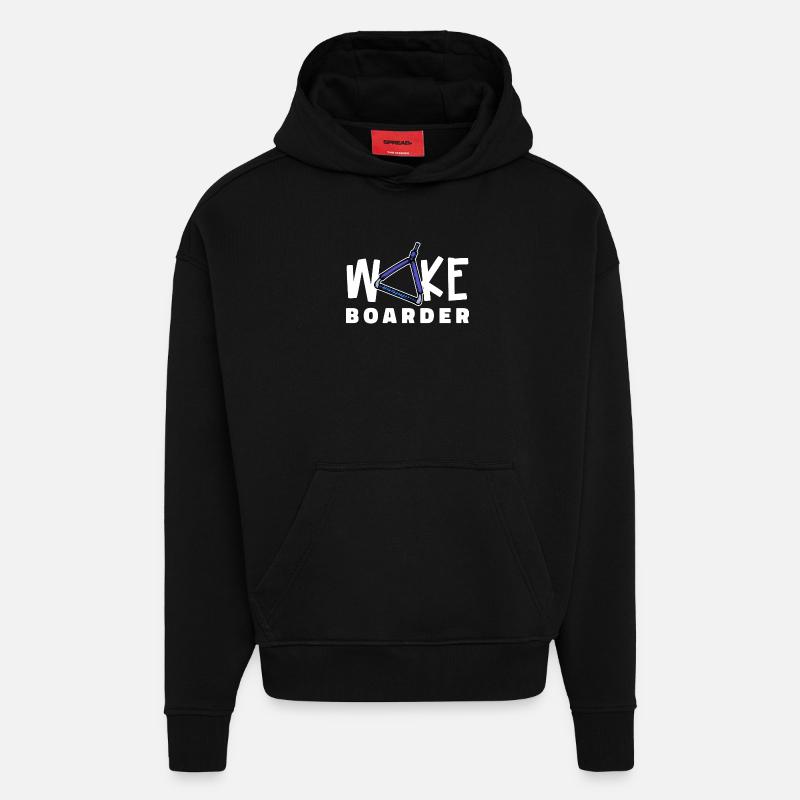 Surfing Kitesurfer Statement Wakeboard - Hoodie- made by SPREAD  - SOLID BLACK