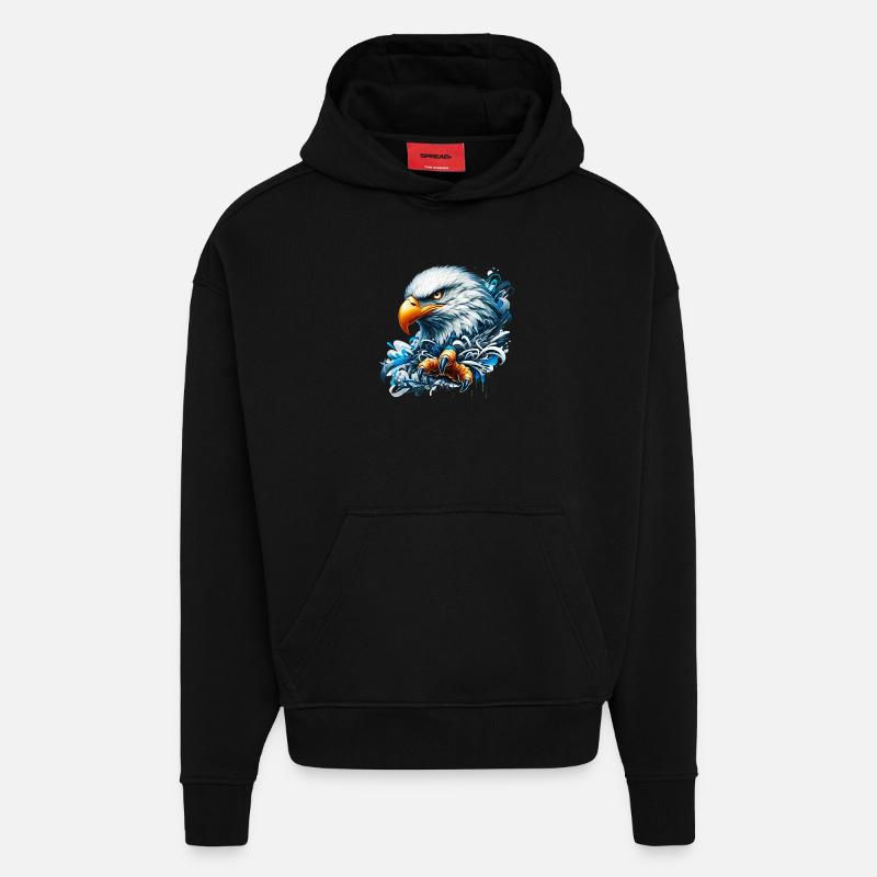 Aigle - Sweat à capuche bio épais oversize fabriqué en UE - SOLID BLACK