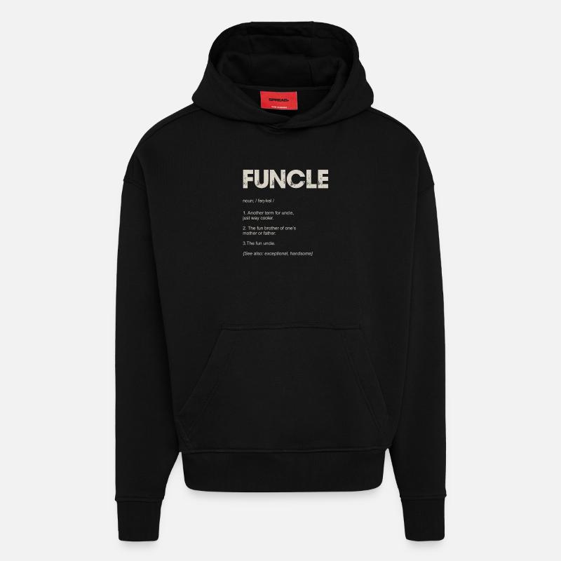 Funcle Typography Tee Design - Hoodie- made by SPREAD - SOLID BLACK