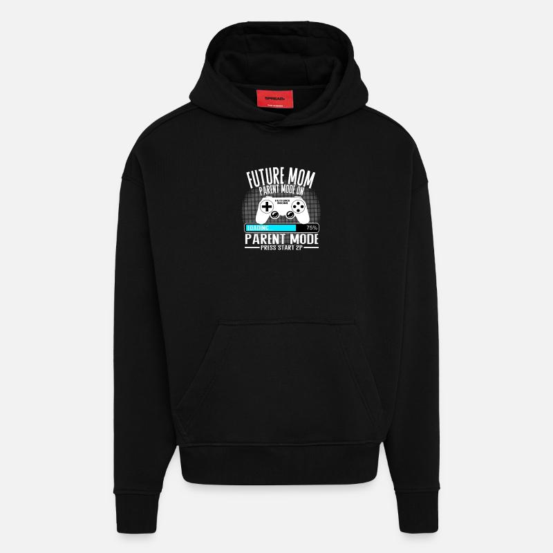 Future Mom – Parent Mode On - Hoodie- made by SPREAD - SOLID BLACK