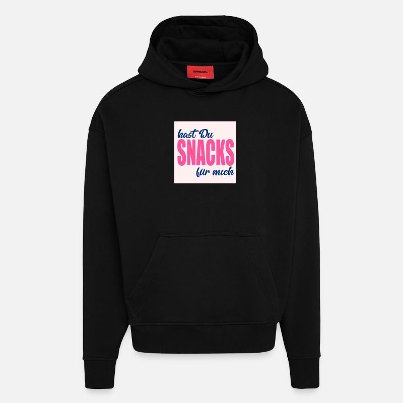 ESSEN SNACKS LIEBEN - Hoodie- made by SPREAD  - SOLID BLACK