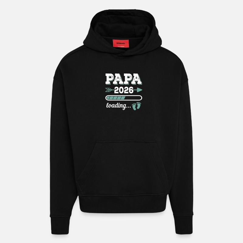 Papa 2026 Loading Werdender Vater Geschenkidee - Hoodie- made by SPREAD  - SOLID BLACK