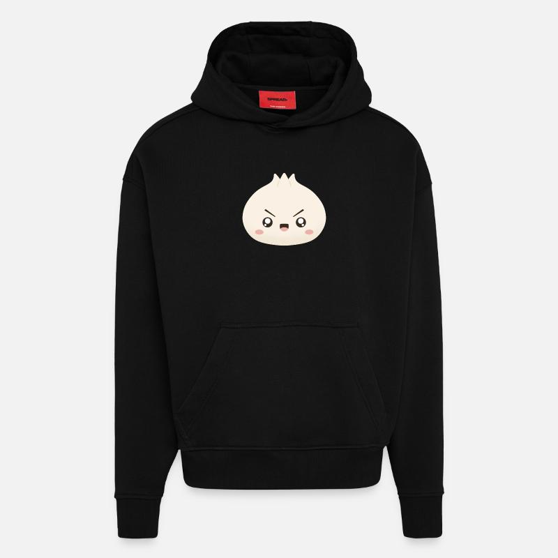 Grumpy Dumpling – süßes Maskottchen - Hoodie- made by SPREAD  - SOLID BLACK