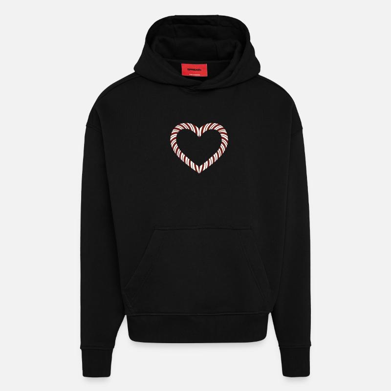 Cœur de canne d’orge - Sweat à capuche bio épais oversize fabriqué en UE - SOLID BLACK