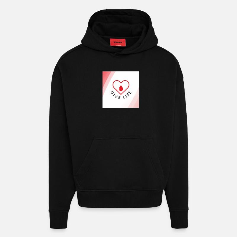 Schenken Sie Leben: Blutspenderherz - Hoodie- made by SPREAD  - SOLID BLACK
