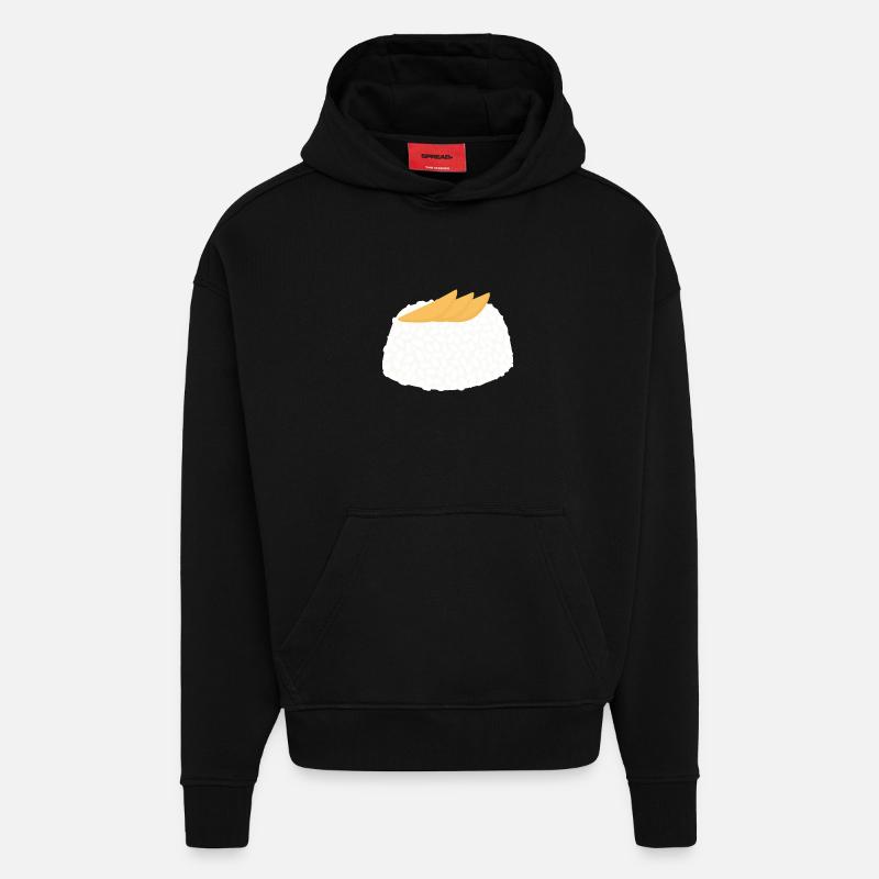 Riz gluant à la mangue - Sweat à capuche bio épais oversize fabriqué en UE - SOLID BLACK