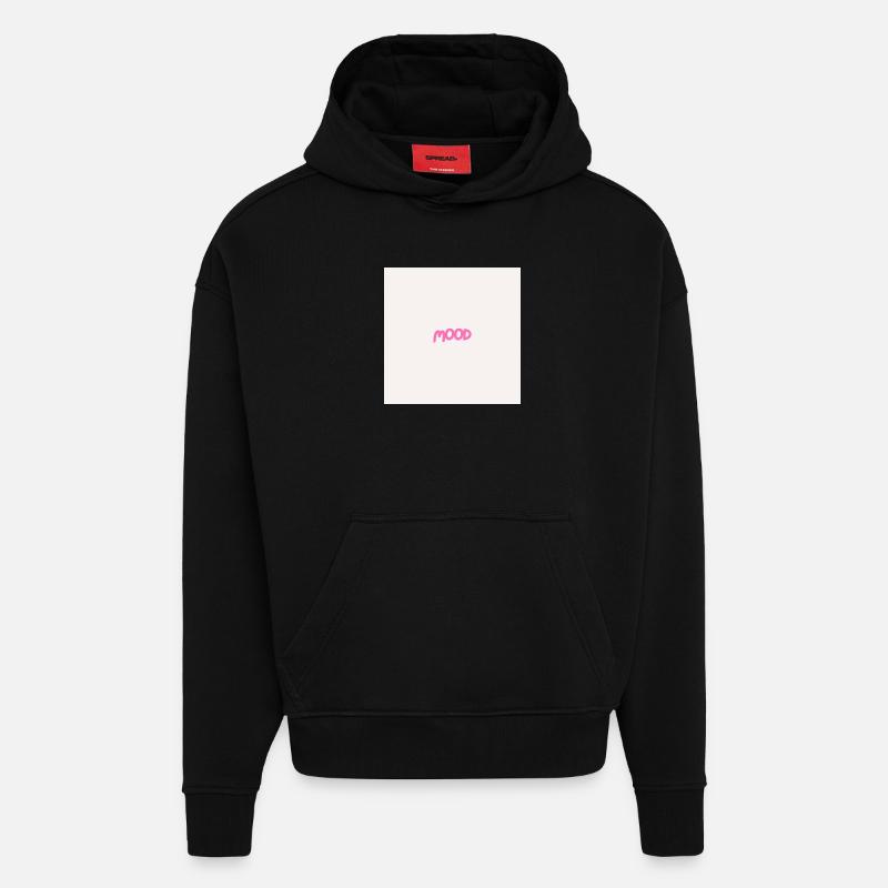 "MOOD" Graphic Tee Design - Sweat à capuche bio épais oversize fabriqué en UE - SOLID BLACK