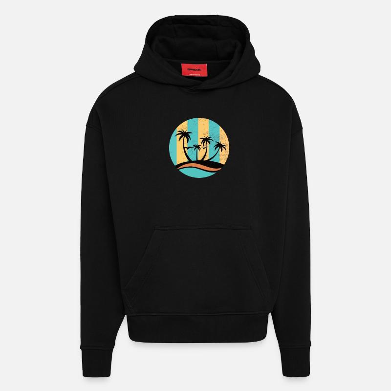 Cercle de plage - Sweat à capuche bio épais oversize fabriqué en UE - SOLID BLACK