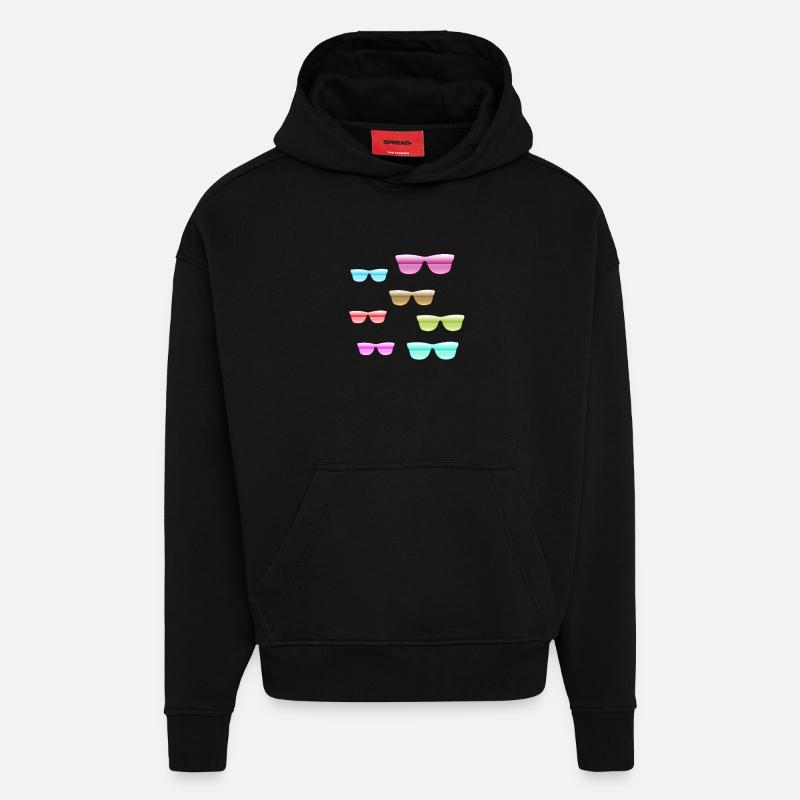 Rainures solaires - Sweat à capuche bio épais oversize fabriqué en UE - SOLID BLACK