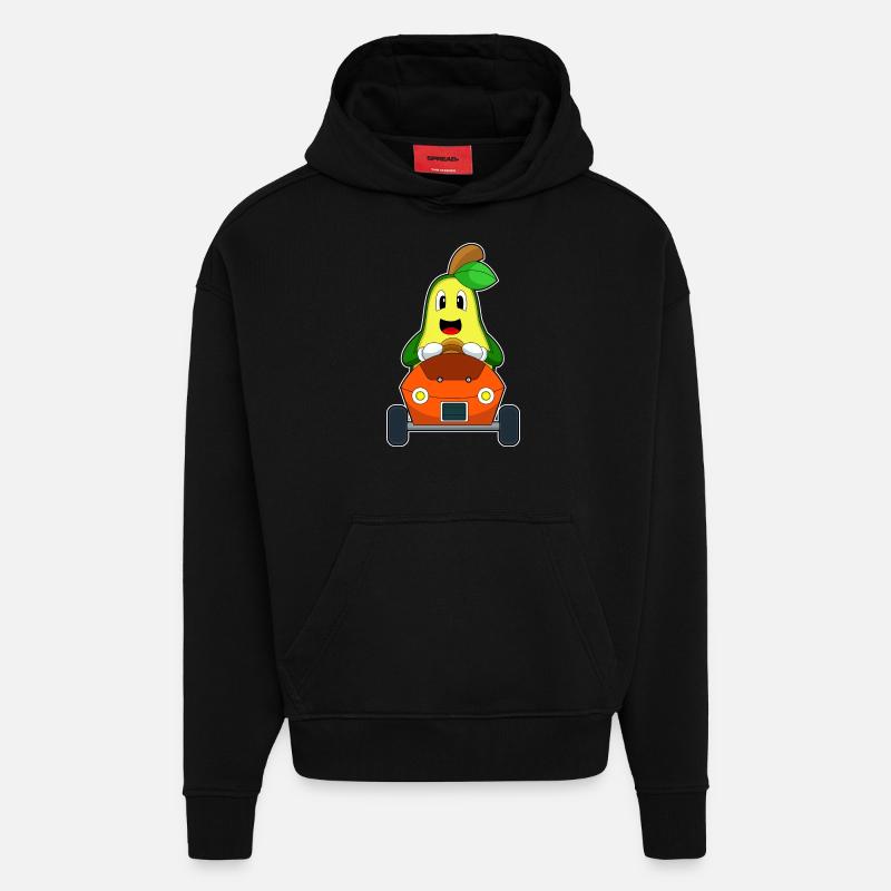 Avocado Auto - Hoodie- made by SPREAD  - SOLID BLACK