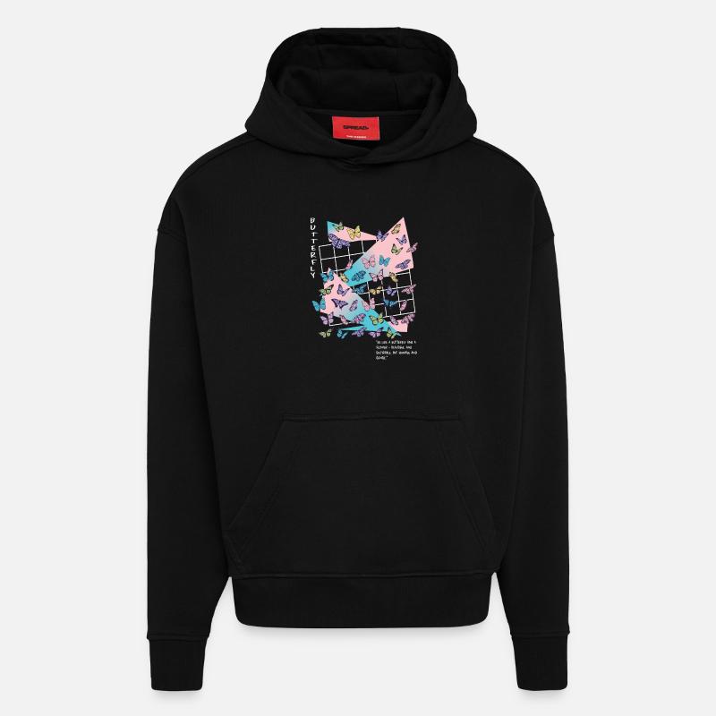 Be like a butterfly - Hoodie- made by SPREAD - SOLID BLACK