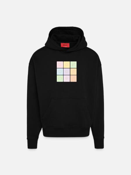 Pastel Bento Vibes - Hoodie- made by SPREAD - SOLID BLACK