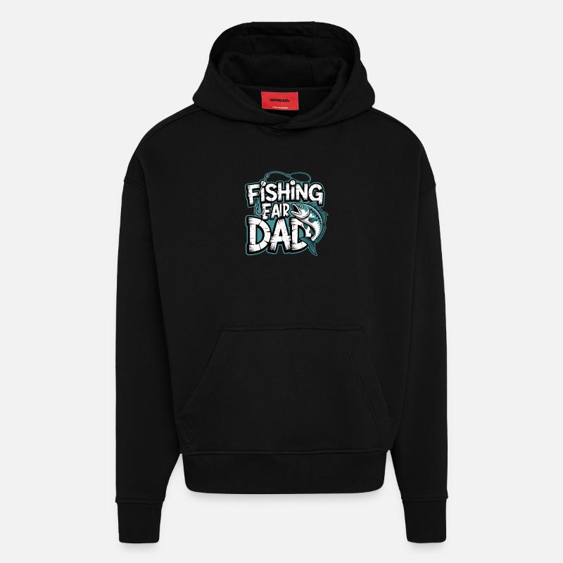 Fischfang Papa Comic Tee - Hoodie- made by SPREAD - SOLID BLACK