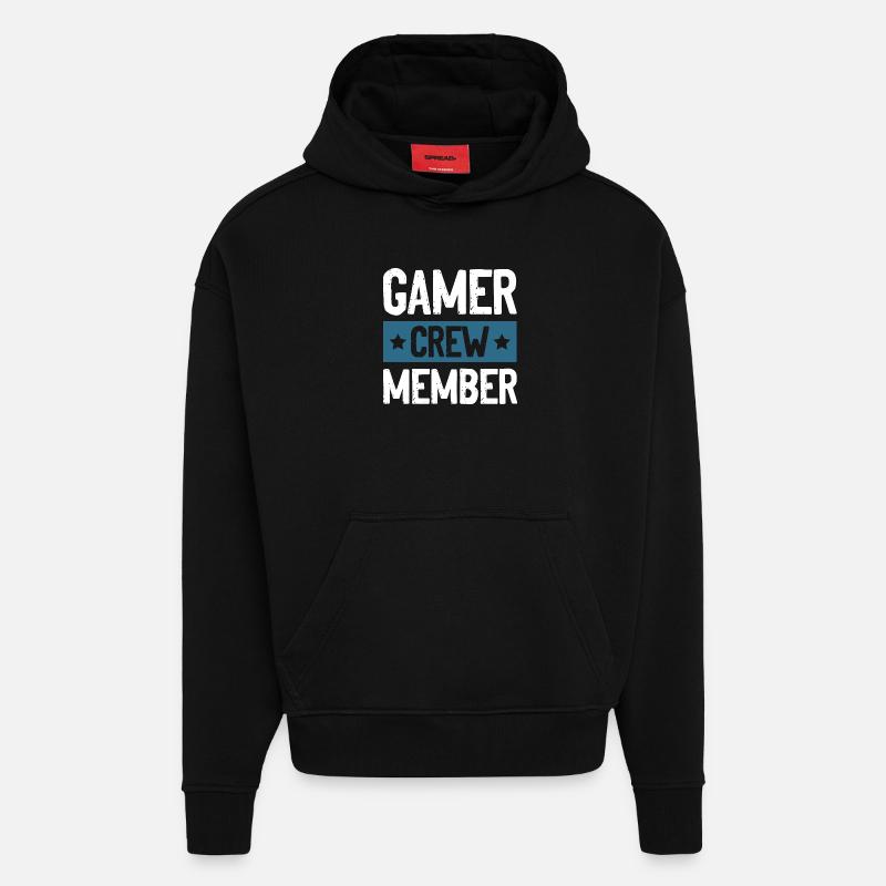 Équipe de joueurs - Sweat à capuche bio épais oversize fabriqué en UE - SOLID BLACK