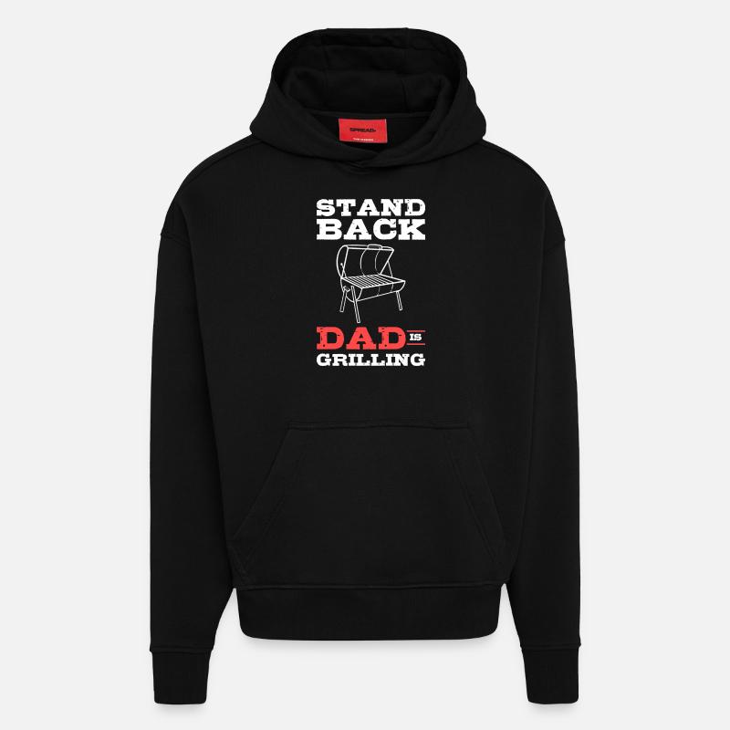 Barbecue - Sweat à capuche bio épais oversize fabriqué en UE - SOLID BLACK