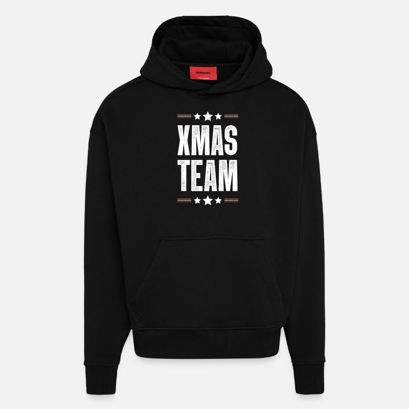 L’équipe de Noël - Sweat à capuche bio épais oversize fabriqué en UE - SOLID BLACK