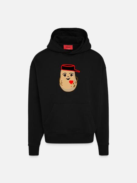Hearty Potato Potato Vegetable Fantasy - Hoodie- made by SPREAD  - SOLID BLACK
