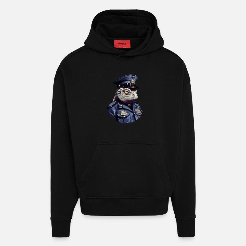 Chamäleon Polizei - Hoodie- made by SPREAD  - SOLID BLACK