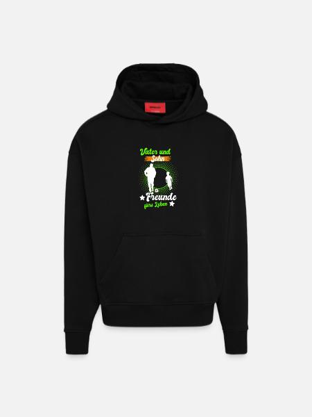 Vater und Sohn Freunde - Hoodie- made by SPREAD  - SOLID BLACK