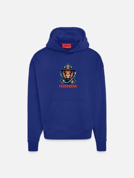 Feuerwehr Löwe Geschenk - Hoodie- made by SPREAD - SOLID BLACK
