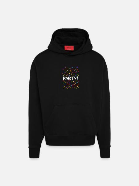 Party Konfetti Silvester Karneval - Hoodie- made by SPREAD - SOLID BLACK