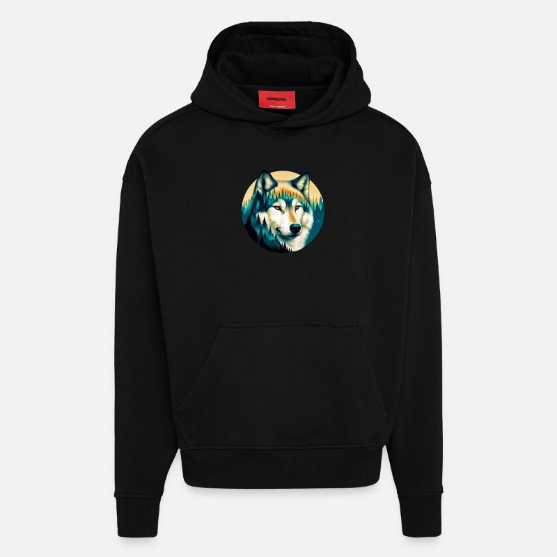 Loup - Sweat à capuche bio épais oversize fabriqué en UE - SOLID BLACK