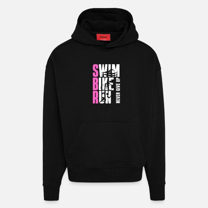 TRIATHLON MÄDCHEN WELLIG PINK - Hoodie- made by SPREAD  - SOLID BLACK