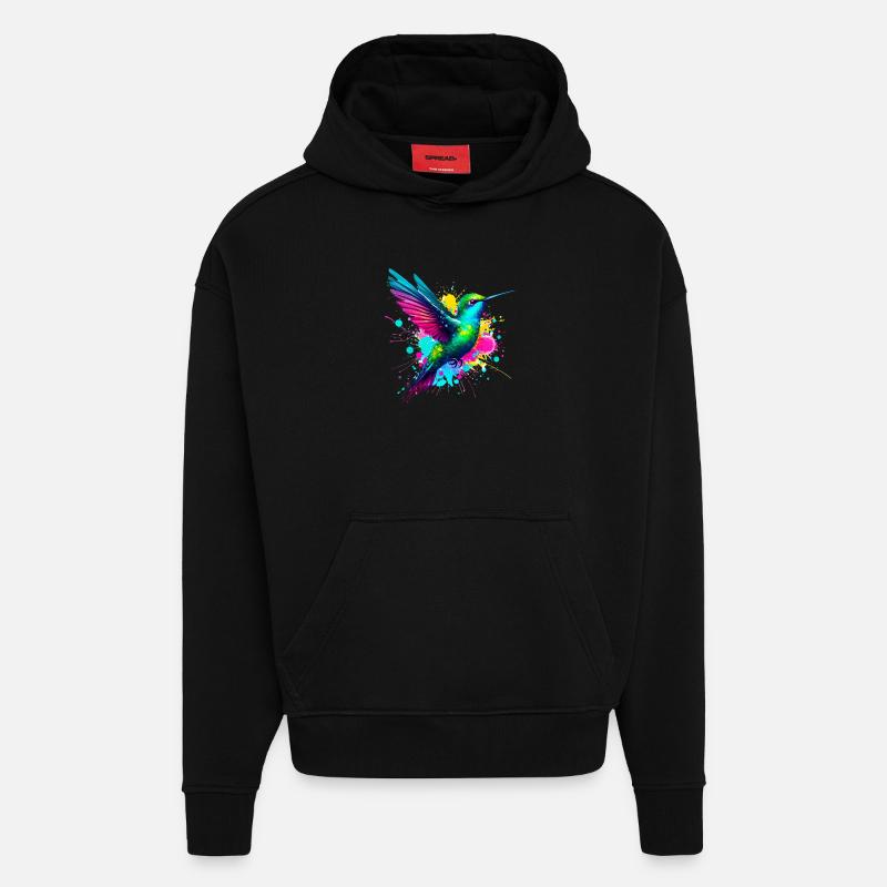 Kolibri - Hoodie- made by SPREAD  - SOLID BLACK