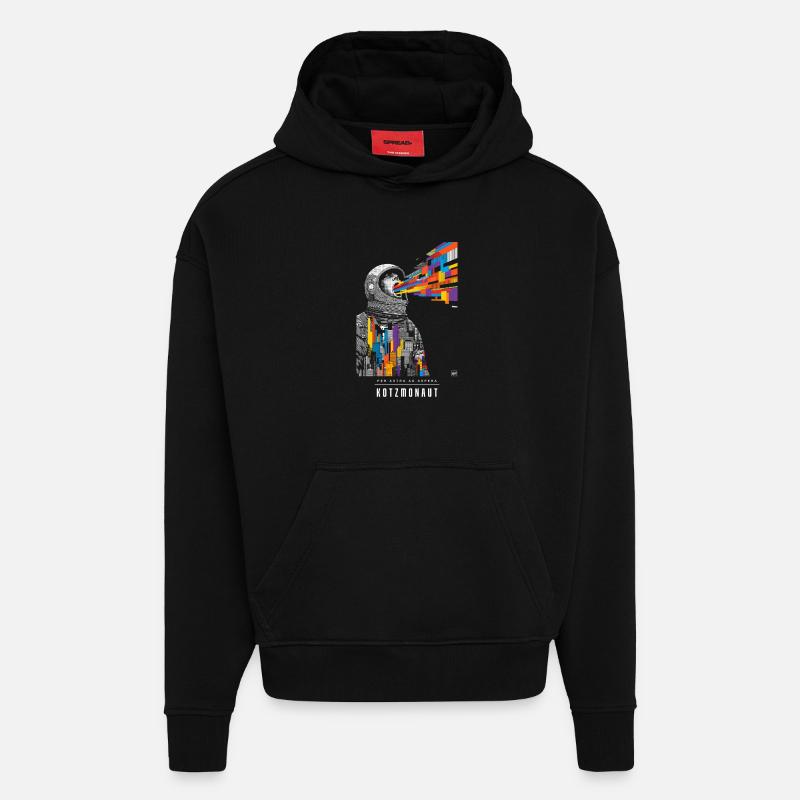 Kotzmonaut - Sweat à capuche bio épais oversize fabriqué en UE - SOLID BLACK
