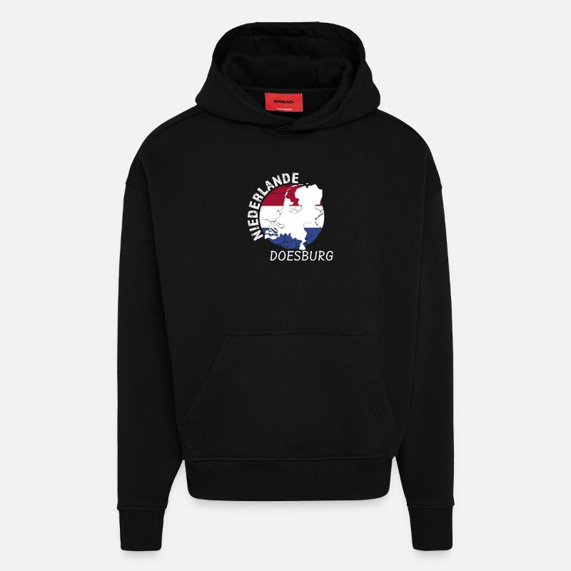 Doesburg - Sweat à capuche bio épais oversize fabriqué en UE - SOLID BLACK
