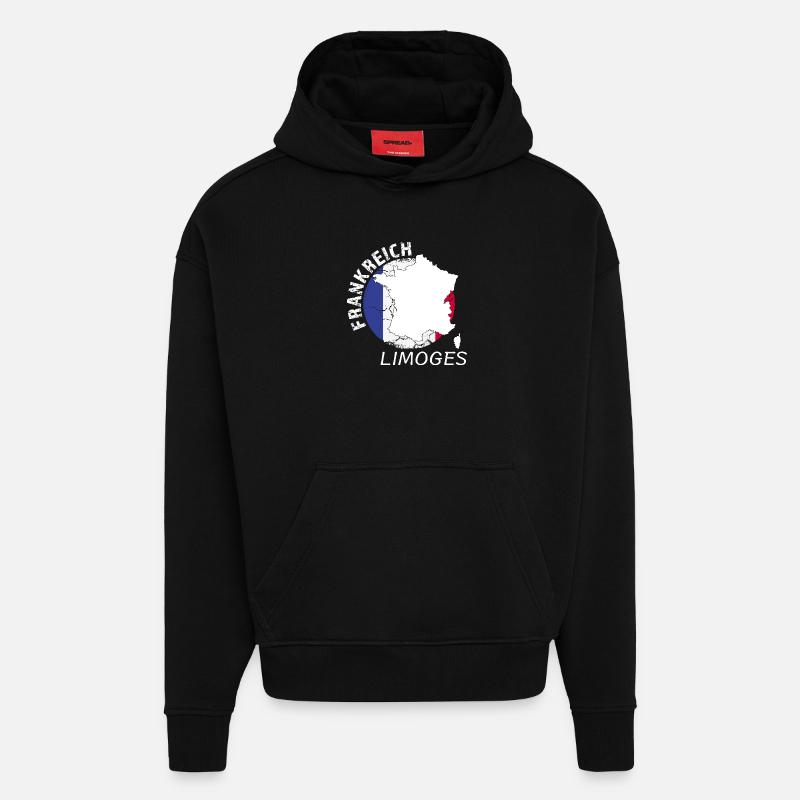 Limoges - Sweat à capuche bio épais oversize fabriqué en UE - SOLID BLACK