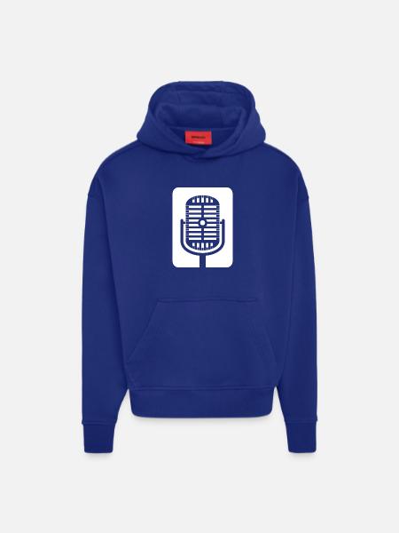 Retro Microphone Emblem - Hoodie- made by SPREAD - SOLID BLACK