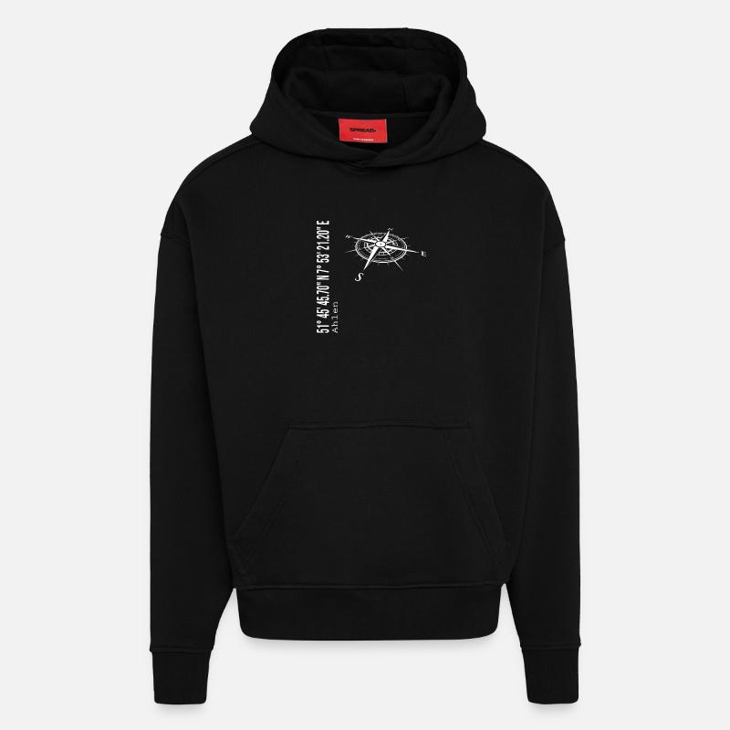 Poinçons - Sweat à capuche bio épais oversize fabriqué en UE - SOLID BLACK