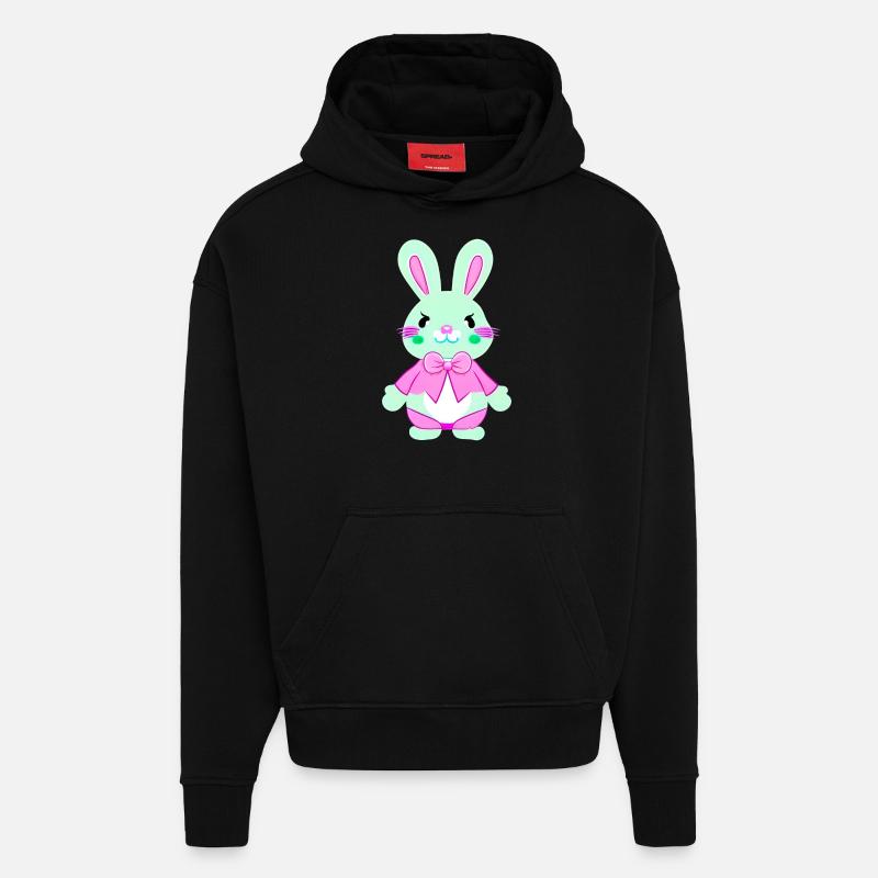 nedlcher Easter Bunny - Hoodie- made by SPREAD  - SOLID BLACK