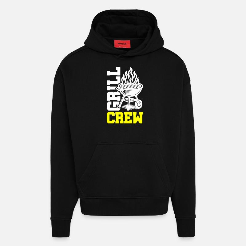 Équipe de grillades - Sweat à capuche bio épais oversize fabriqué en UE - SOLID BLACK