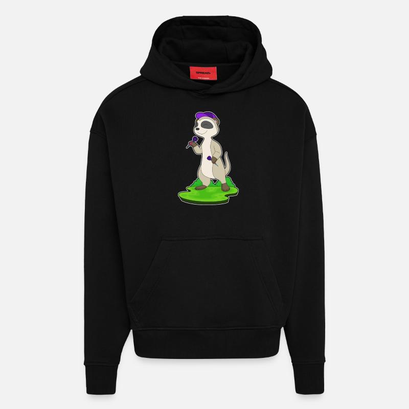 Fléchette suricate - Sweat à capuche bio épais oversize fabriqué en UE - SOLID BLACK