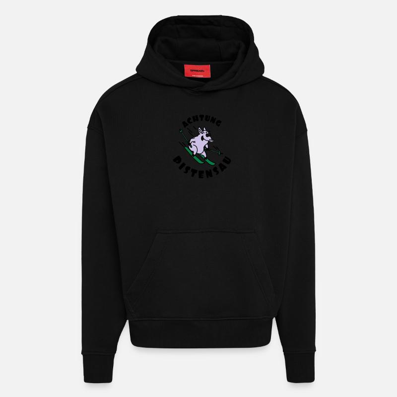 pistensau_02_e_3c - Sweat à capuche bio épais oversize fabriqué en UE - SOLID BLACK