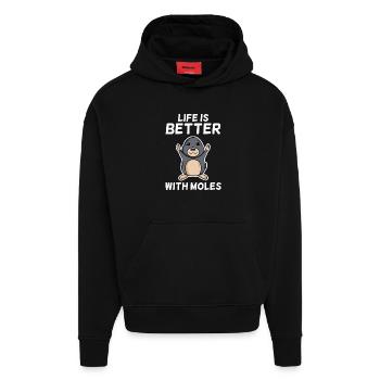 mole - Hoodie- made by SPREAD  - SOLID BLACK - Front