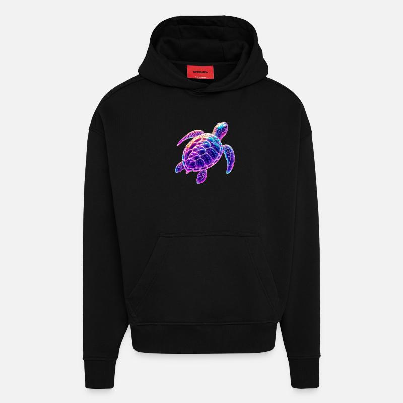 Turtle - Hoodie- made by SPREAD - SOLID BLACK
