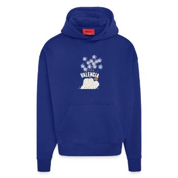Fallas de Valencia Pyro - Sweat à capuche bio épais oversize fabriqué en UE - Iconic Blue - Devant
