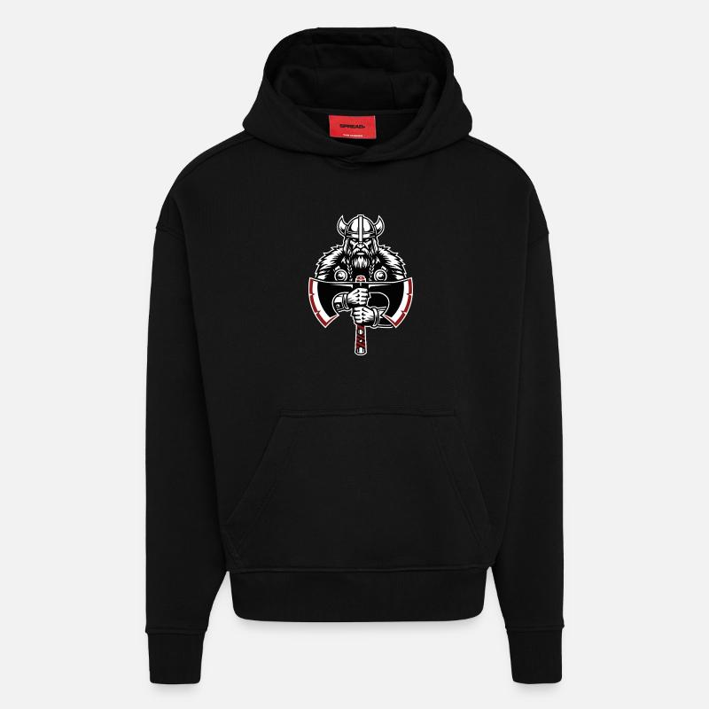 Wikinger-Schild-Runen Keltische Knoten-Maskottchen - Hoodie- made by SPREAD  - SOLID BLACK