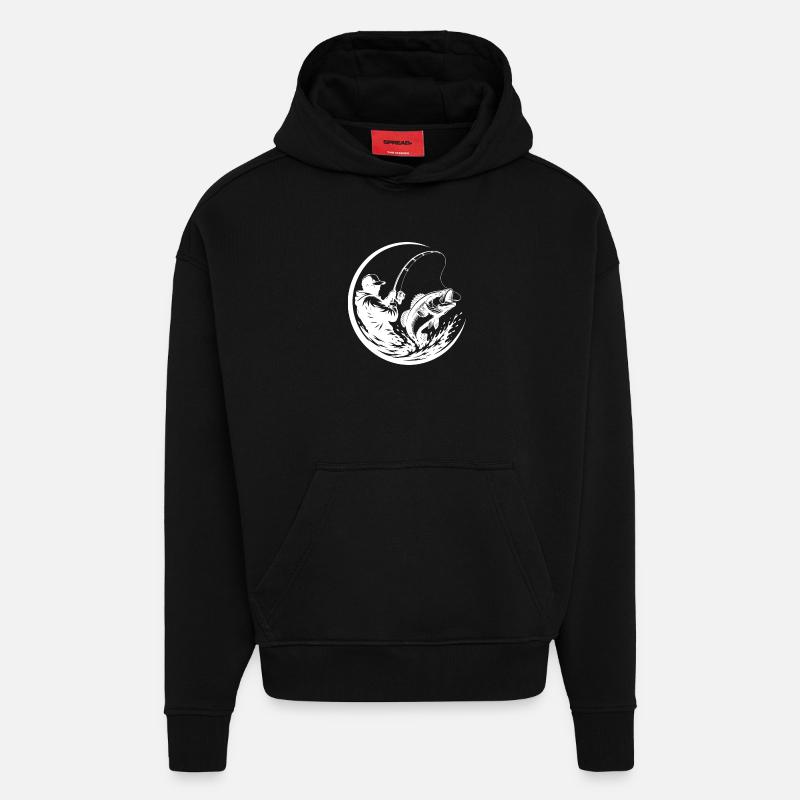 Pêcheur - Sweat à capuche bio épais oversize fabriqué en UE - SOLID BLACK