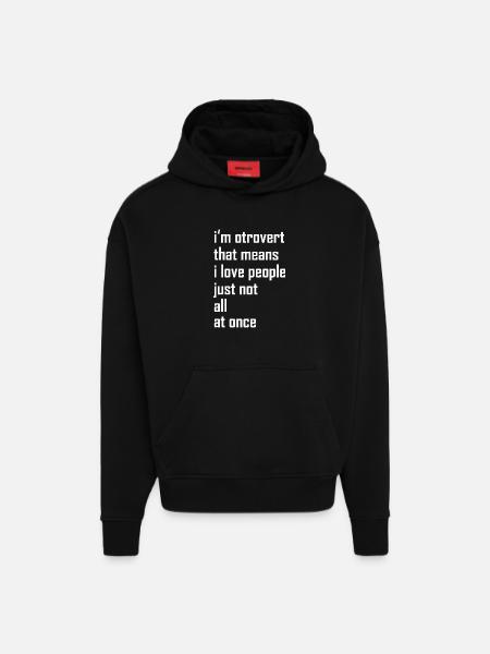 otroverted - Hoodie- made by SPREAD - SOLID BLACK