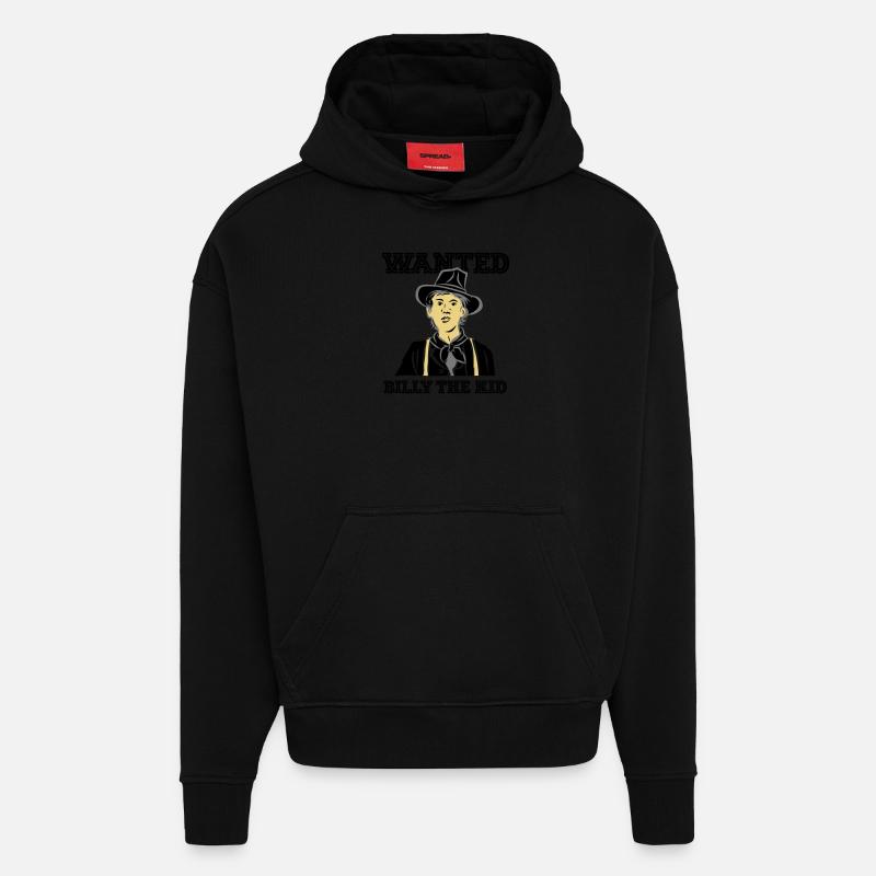 WANTED BILLY - Hoodie- made by SPREAD  - SOLID BLACK