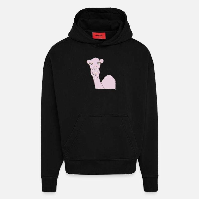 kamel rosa - Hoodie- made by SPREAD  - SOLID BLACK