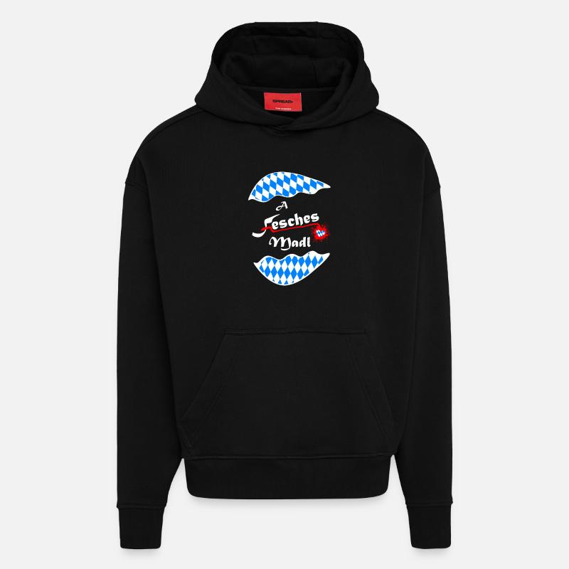 Herz Bavarian Design - Hoodie- made by SPREAD - SOLID BLACK