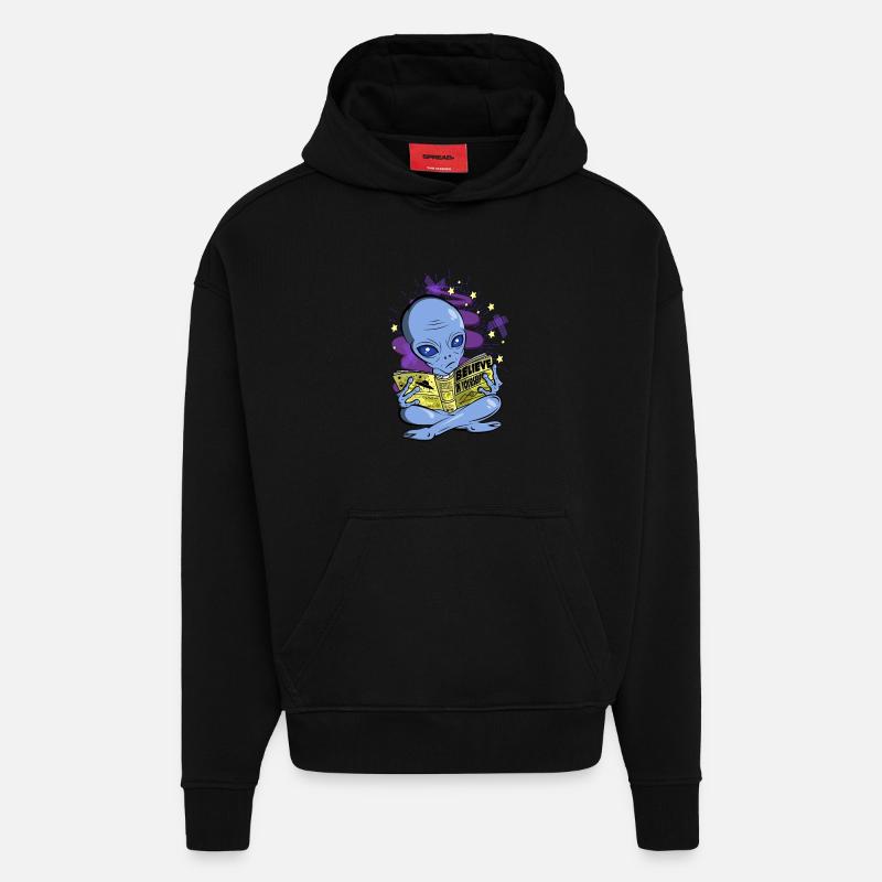 Alien - Croyez en vous - Sweat à capuche bio épais oversize fabriqué en UE - SOLID BLACK