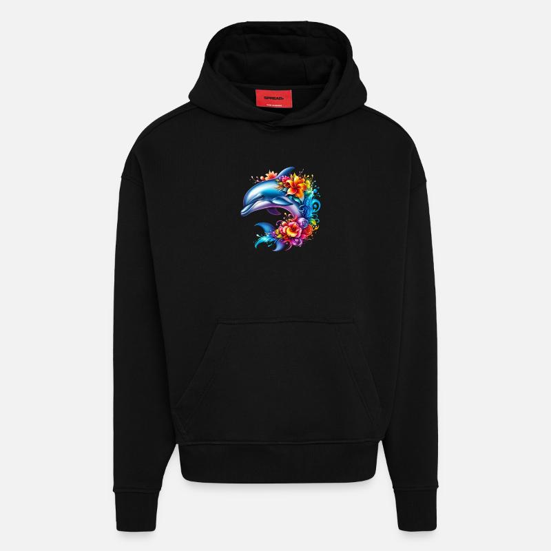 Delfin - Hoodie- made by SPREAD - SOLID BLACK
