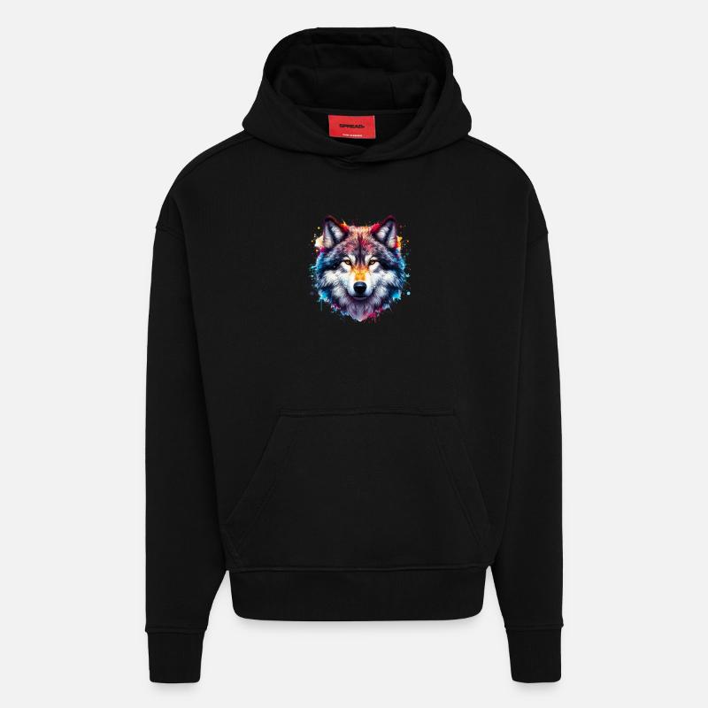 Loup - Sweat à capuche bio épais oversize fabriqué en UE - SOLID BLACK