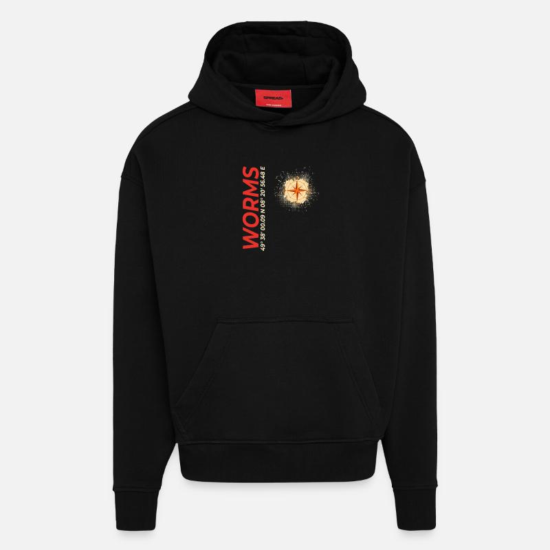 Worms - Hoodie- made by SPREAD  - SOLID BLACK